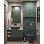 Панель змиву Koer KT-0610-05 240x160x32mmmm пластикова, кнопка квадратна (колір чорний матовий) (KR6136)