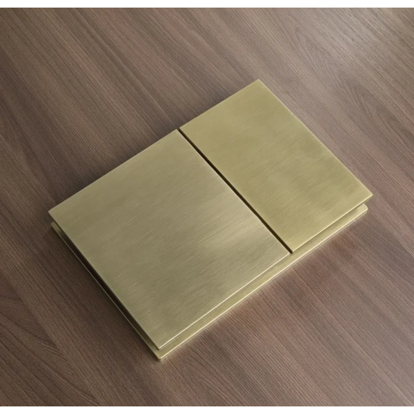 Панель смыва Koer KT-0610-12 240x160x32mmmm пластиковая, кнопка квадратная (цвет матовое золото) (KR6137)