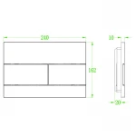 Панель смыва Koer KT-0603-05(S) 240x160x10mm пластиковая, кнопка линейная (цвет черный матовый). Образец (KR6139)