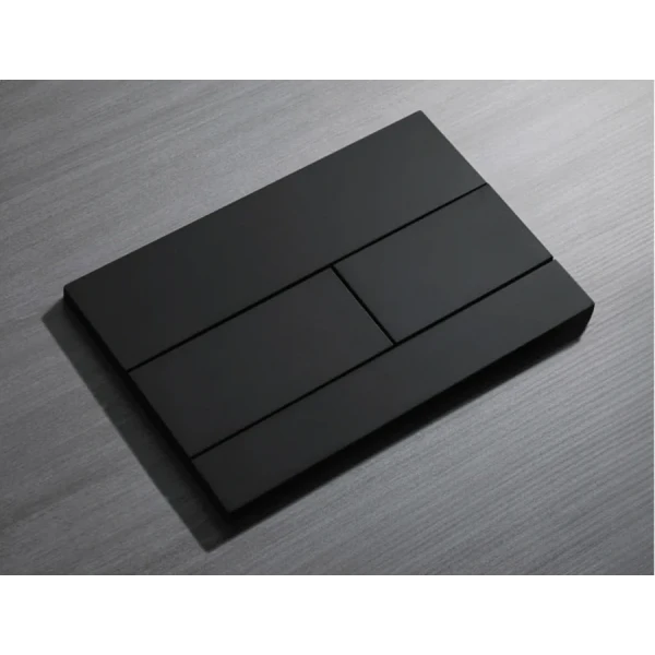 Панель смыва Koer KT-0603-05(S) 240x160x10mm пластиковая, кнопка линейная (цвет черный матовый). Образец (KR6139)