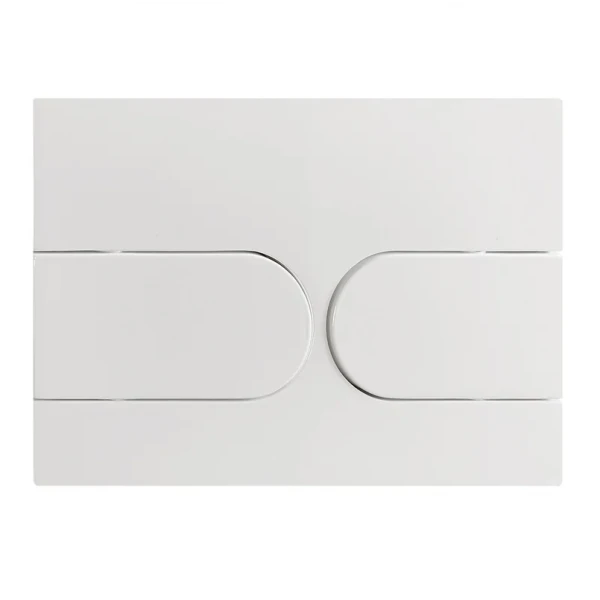 Панель змиву Koer KT-0604-03(S) 240x160x10mm пластикова, кнопка закруглена (колір білий). Зразок (KR6140)