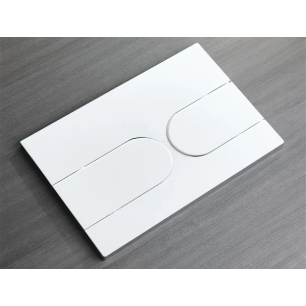 Панель змиву Koer KT-0604-03(S) 240x160x10mm пластикова, кнопка закруглена (колір білий). Зразок (KR6140)