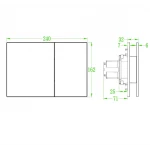 Панель змиву Koer KT-0610-STR-01 240x160x32mmmm пластикова, кнопка квадратна (колір хром з лінійною структурою) (KR6147)