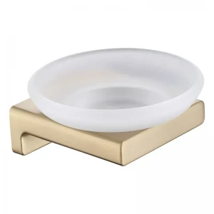 Мыльница настенная Koer AS-0102-12 (стекло) цвет матовое золото (KR6159)
