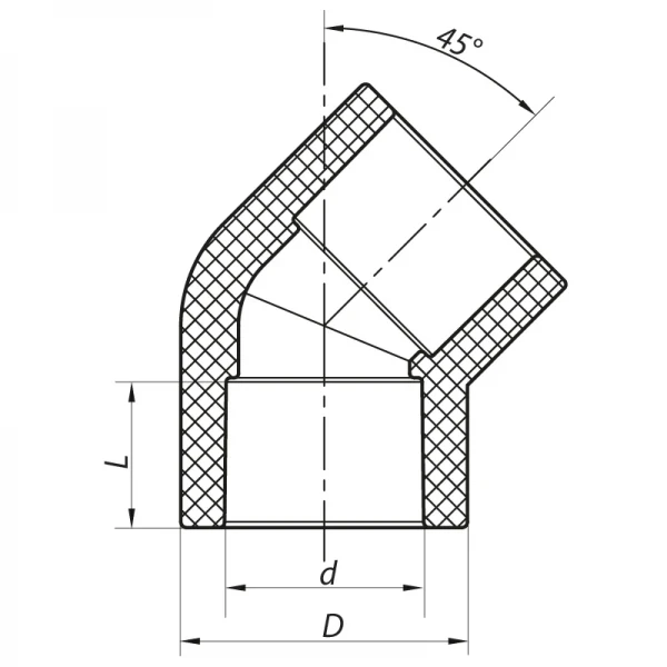 Кут 45 Koer K0018.PRO - 63 PPR (KR6228)