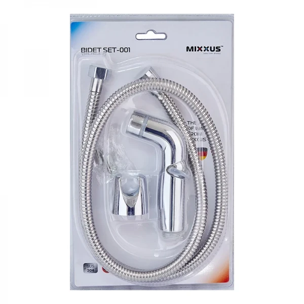 Набір для гігієнічного душу Mixxus Bidet SET-001 хромований зі шлангом 1.2 м (LE2773)