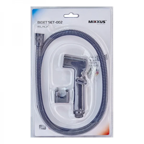 Набір для гігієнічного душу Mixxus Bidet SET-002 чорний матовий зі шлангом 1.2 м (LE2776)
