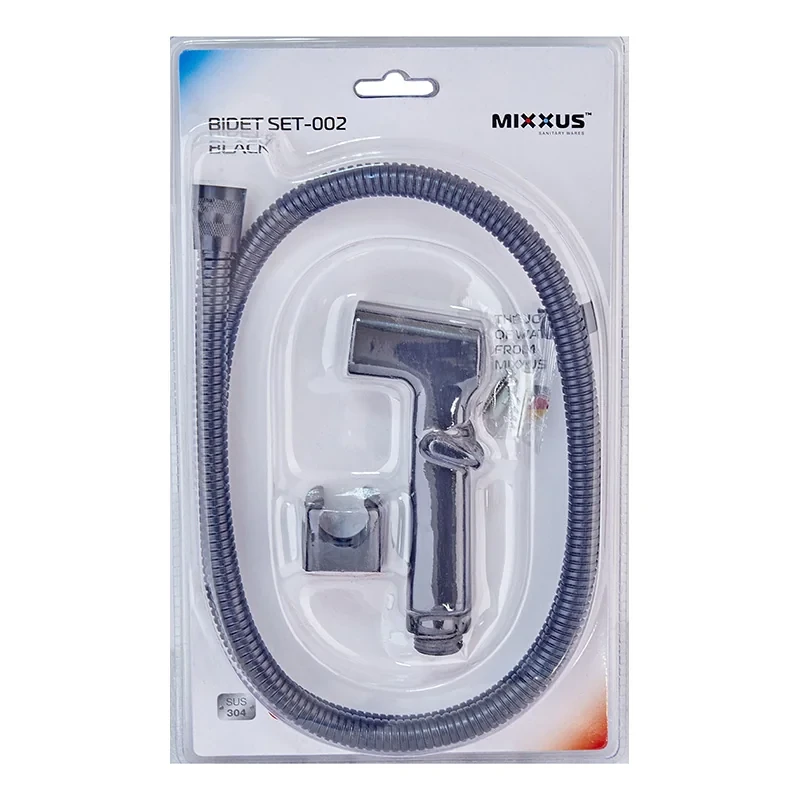 Набор для гигиенического душа Mixxus Bidet SET-002 Black (шланг 1,2м) (LE2776)
