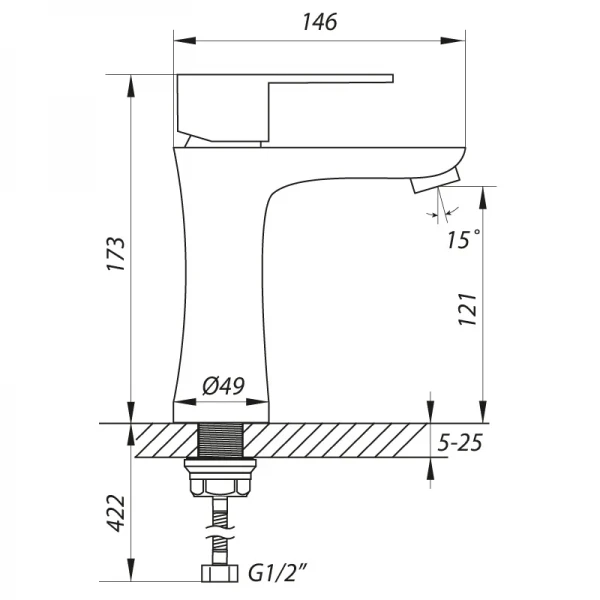 Смеситель для умывальника Zerix LR71002 (LL1031)