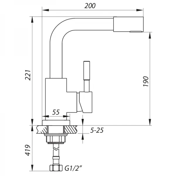 Смеситель для умывальника Zerix LR1098-4 (LL1194)