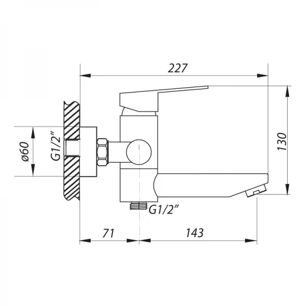Смеситель для ванны Zerix LR73103 (LL1196)