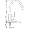 Смеситель для кухни Zerix LR74004-2 с черным гибким изливом (LL1202)