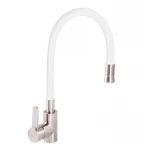 Смеситель для кухни Zerix LR74004-3 с белым гибким изливом (LL1203)