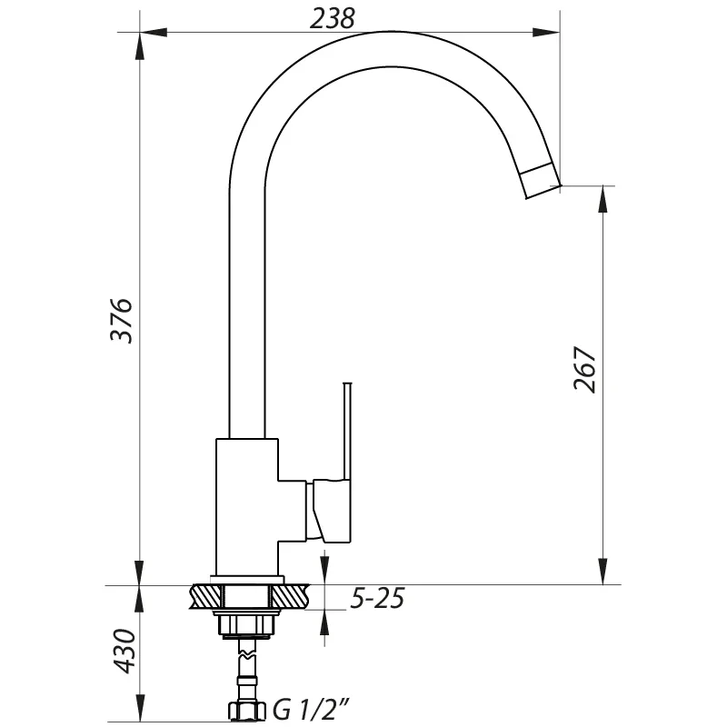 Смеситель для кухни Zerix LR74105W белый (LL1205)