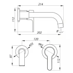 Смеситель для умывальника Zerix LR1003-1 встраиваемый (LL1209)