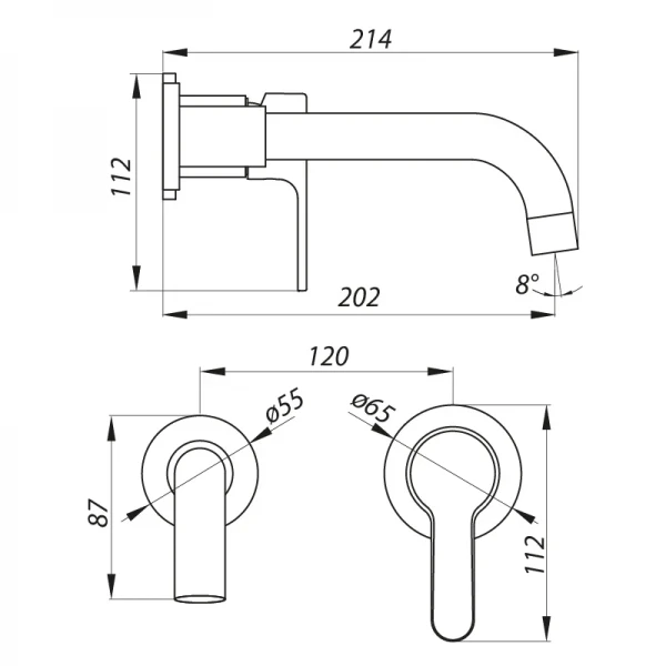 Смеситель для умывальника Zerix LR1003-1 встраиваемый (LL1209)
