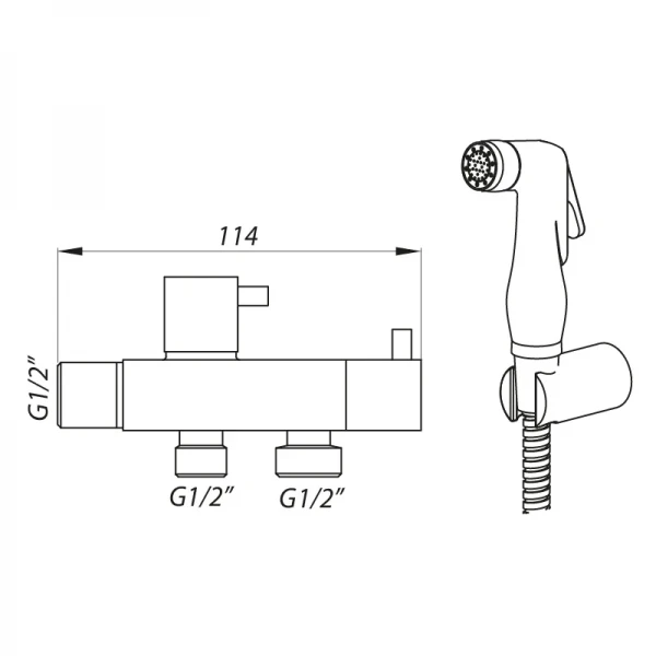 Монокран Zerix LR5398-4 для гигиен. душа и бачка унитаза (LL1212)