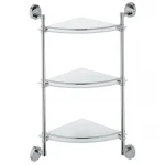 Полка стеклянная угловая 3-ярусная Zerix LR3307-3 (LL1437)