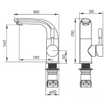 Змішувач для умивальника Zerix LR71205 (LL1468)