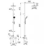 Душевая колонна со смесителем Zerix LR72403 (нерж. сталь) (LL1471)