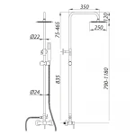 Душевая колонна со смесителем Zerix LR72405 (нерж. сталь) (LL1473)