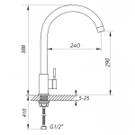Змішувач для кухні Zerix SUS (LL1480)