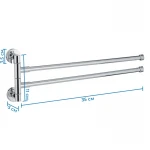 Полотенцедержатель с 2 поворотными планками Zerix LR112 (LL1486)