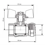 Кран кульовий Koer Wing 20x3/4F (KR.352) (LL1660)