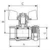 Кран кульовий Koer Wing 20x3/4F (KR.352) (LL1660)