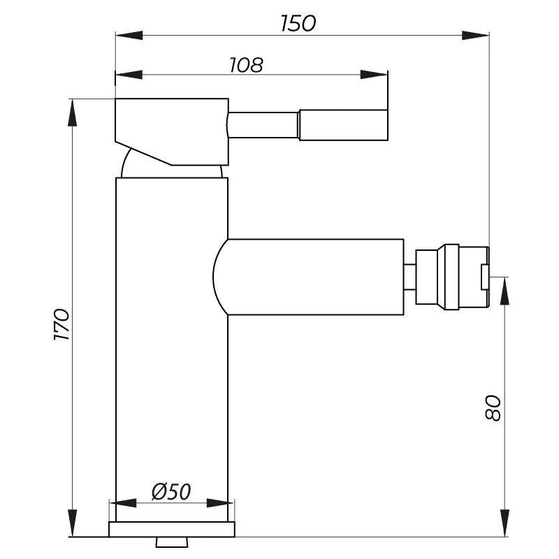 Смеситель для биде Zerix LR75005 (LL1668)