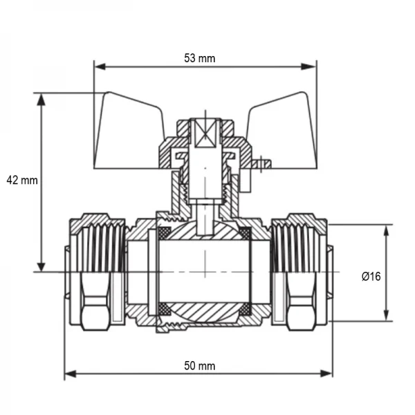 Кран Koer KR.353 - 16x16 WING (LL1753)