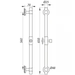 Душевая стойка ZERIX L1206 хромированная без мыльницы, шланга и лейки (LL1757)