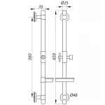 Стойка для душа Zerix L1106 с мыльницей (без шланга и лейки) (LL1758)