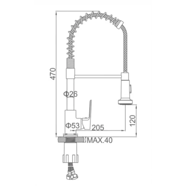 Смеситель для кухни Ibergrif Trento M14006 с силиконовым изливом пружина (LL2014)