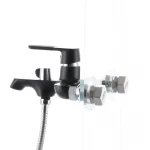 Смеситель для ванны Mixxus Premium TIGER 009 латунный черный матовый с коротким литым изливом (MI0565)
