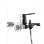 Смеситель для ванны Mixxus Premium TIGER 009 латунный черный матовый с коротким литым изливом (MI0565)