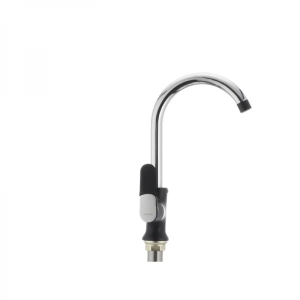 Смеситель для кухни MIXXUS PREMIUM Tiger 014 латунный черный/хром с высоким поворотным изливом (MI0567)