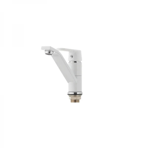 Смеситель для умывальника Mixxus Premium TIGER 555 гайка (излив 15 см) белый (MI0574)