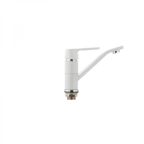 Смеситель для умывальника Mixxus Premium TIGER 555 гайка (излив 15 см) белый (MI0574)