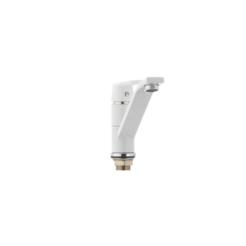 Змішувач для умивальника Mixxus Premium TIGER 555 (виливши 15 см) білий (MI0574)