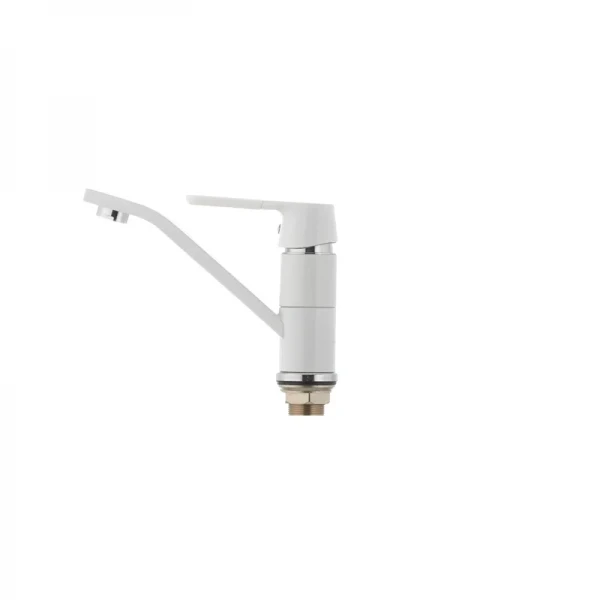 Смеситель для умывальника Mixxus Premium TIGER 555 гайка (излив 15 см) белый (MI0574)