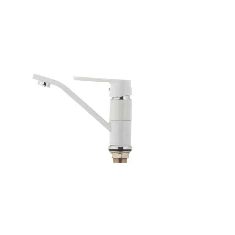 Змішувач для умивальника Mixxus Premium TIGER 555 (виливши 15 см) білий (MI0574)