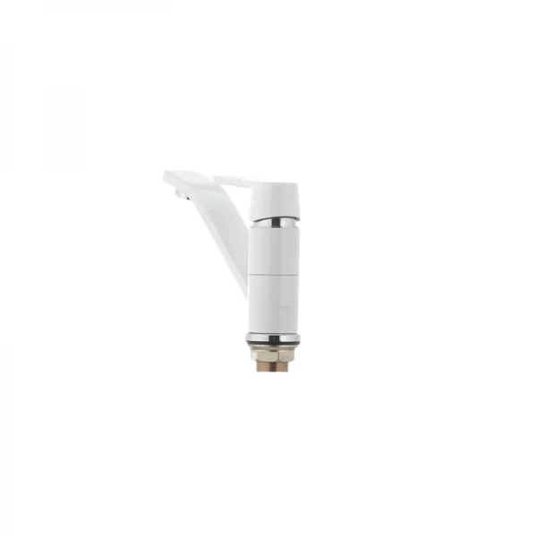 Смеситель для умывальника Mixxus Premium TIGER 555 гайка (излив 15 см) белый (MI0574)