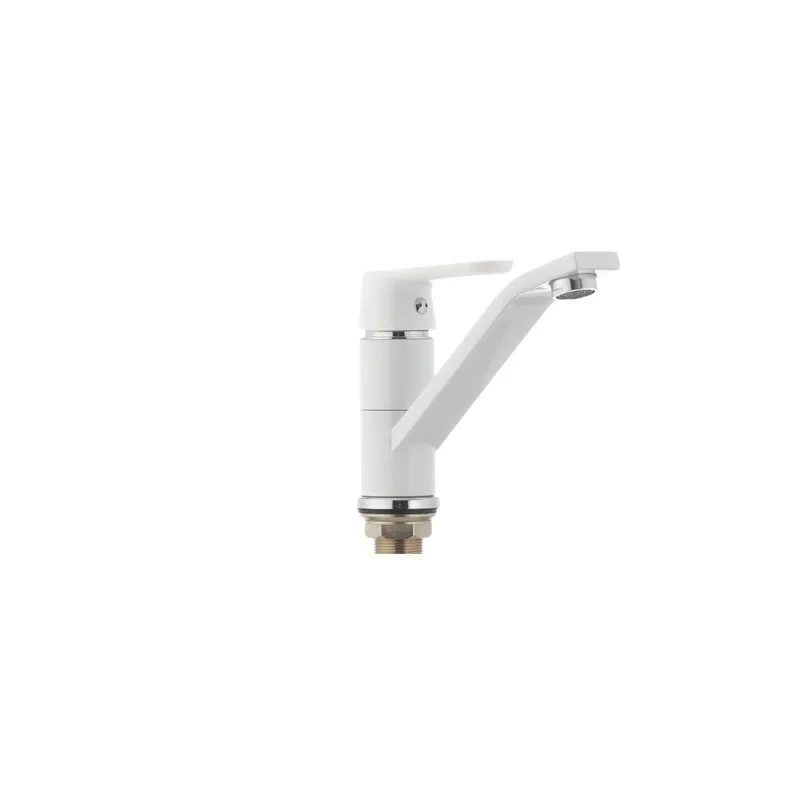 Змішувач для умивальника Mixxus Premium TIGER 555 (виливши 15 см) білий (MI0574)