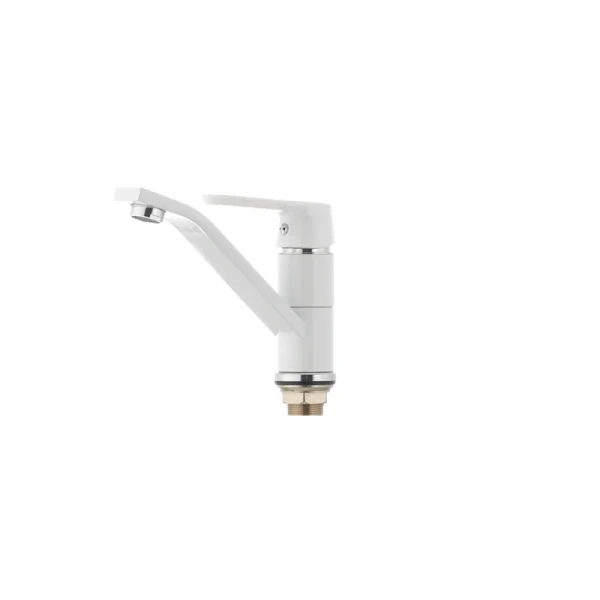 Смеситель для умывальника Mixxus Premium TIGER 555 гайка (излив 15 см) белый (MI0574)