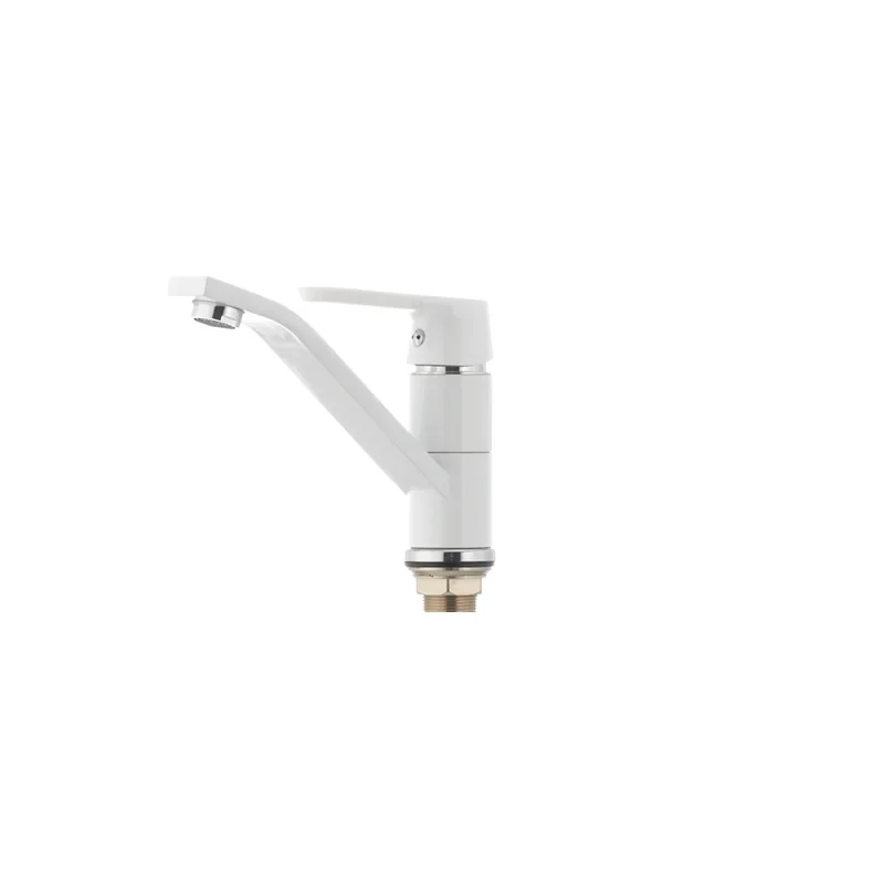 Змішувач для умивальника Mixxus Premium TIGER 555 (виливши 15 см) білий (MI0574)