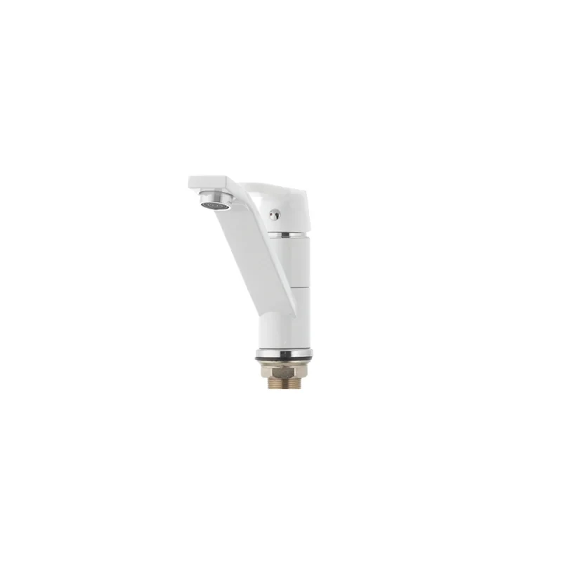 Змішувач для умивальника Mixxus Premium TIGER 555 (виливши 15 см) білий (MI0574)