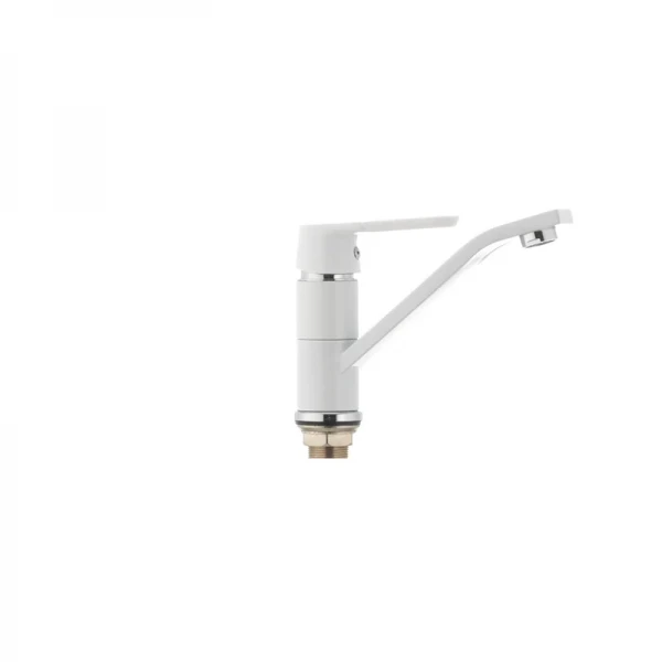 Смеситель для умывальника Mixxus Premium TIGER 555 гайка (излив 15 см) белый (MI0574)