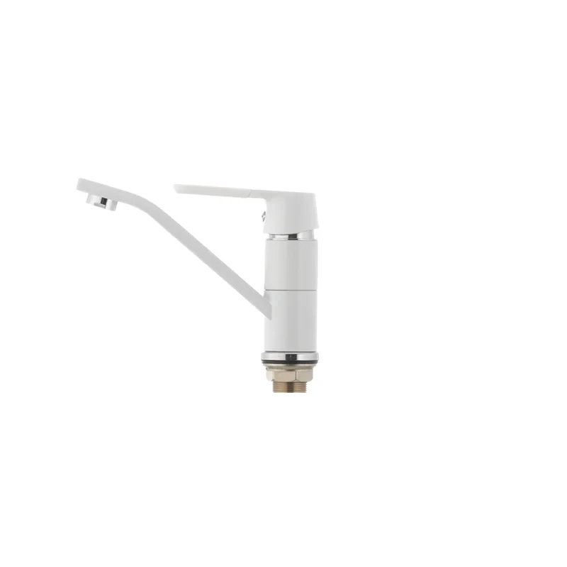 Змішувач для умивальника Mixxus Premium TIGER 555 (виливши 15 см) білий (MI0574)