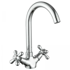 Смеситель для кухни Mixxus Premium Dominox 275 латунный хромированный двухвентильный с высоким поворотным изливом (MI1585)